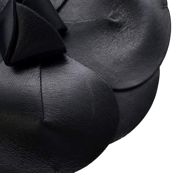 CHANEL Camellia ChainPochette Satin/Leather Black - Picture 5 of 15